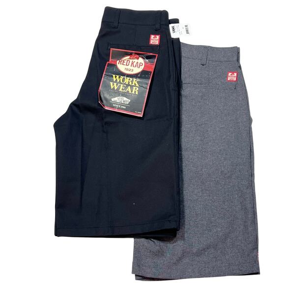 Vans x Red Kap Lot of 2 Shorts Mens Size 32 Gray and Black Workwear New - Picture 2 of 10